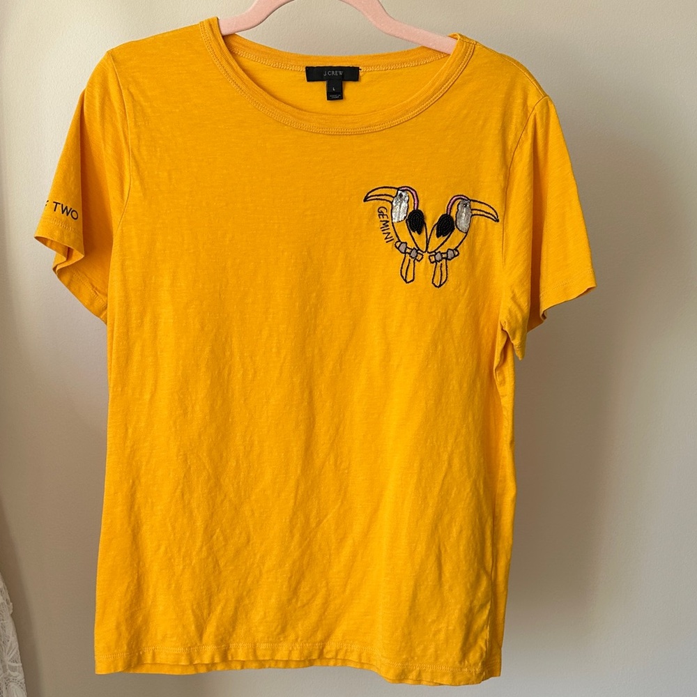 J Crew Gemini Yellow Graphic T-Shirt